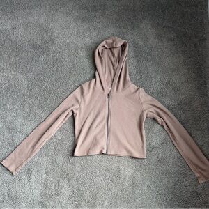 Women's Tan Zip-Up Hoodie